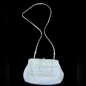 Empire Orr Vintage White Gold Leather Clutch Bag